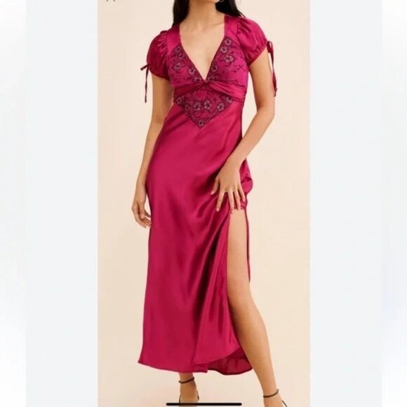 Free People Cooper Maxi Dress Womens 0 Boho Chic Contemporary Y2K Romantic - Picture 1 of 9